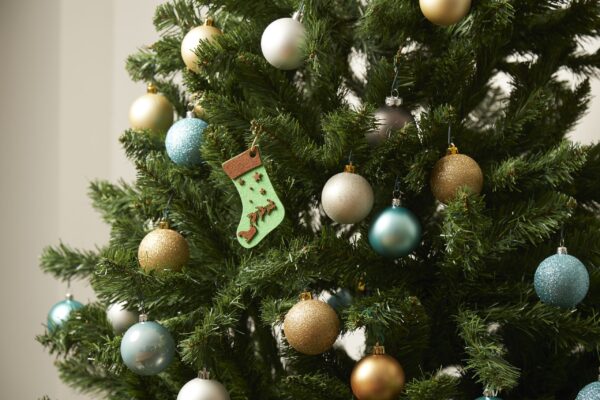 Decorazione albero a forma di calzino Natale