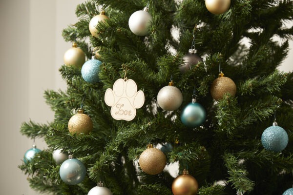 Decorazione da appendere a forma di zampa Cane e nome personalizzato