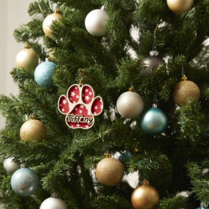 Decorazione da appendere a forma di zampa Cane e nome personalizzato