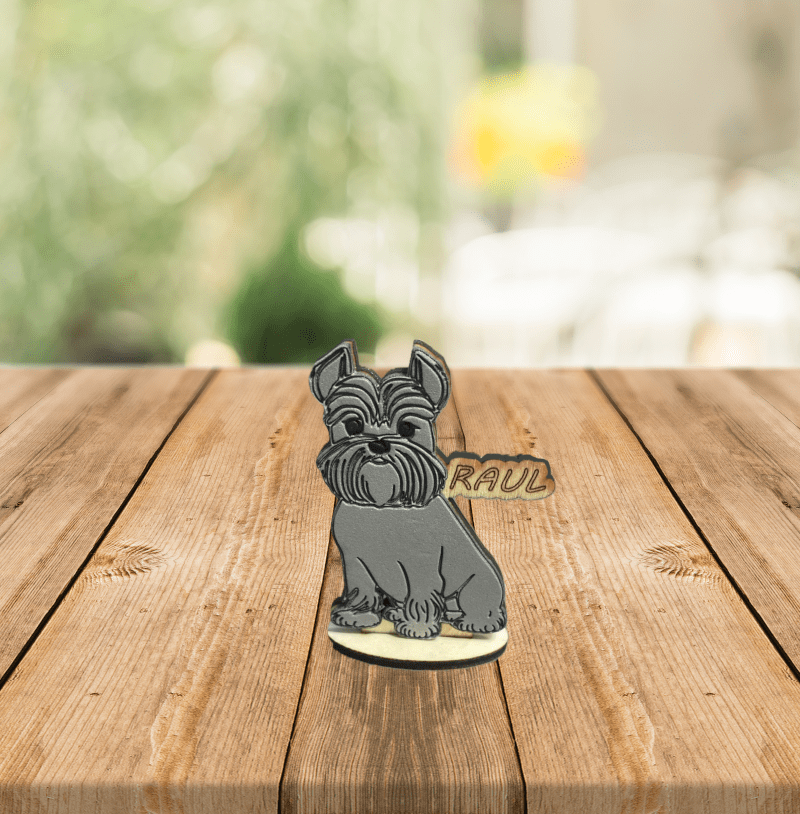 Segnaposto personalizzato a forma di cane con nome