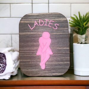 Simpatica targhetta WC Ladies da appendere fuori dalla porta o al suo interno