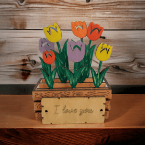Vasetto fiori tulipani, unico e personalizzabile con una frase o con un nome