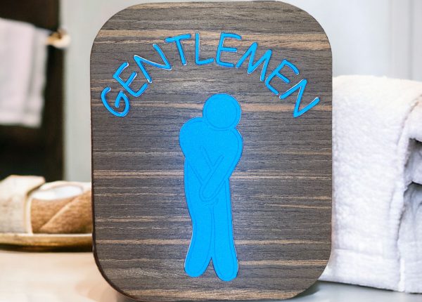 Simpatica targhetta WC Gentlemen da appendere fuori dalla porta o al suo interno